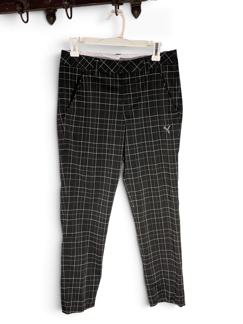 PUMA Plaid Golf Tech Pants Sport Lifestyle Size Small